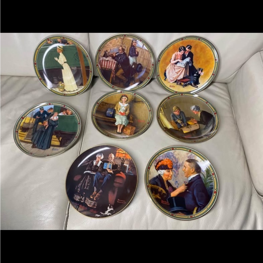Norman Rockwell 8.5” Set of 8 Collector Plates Rockwell’s American Dream